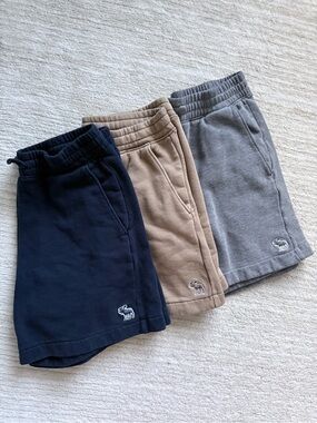 abercrombie kids Navy, Tan & Gray Pull-On Shorts Trio